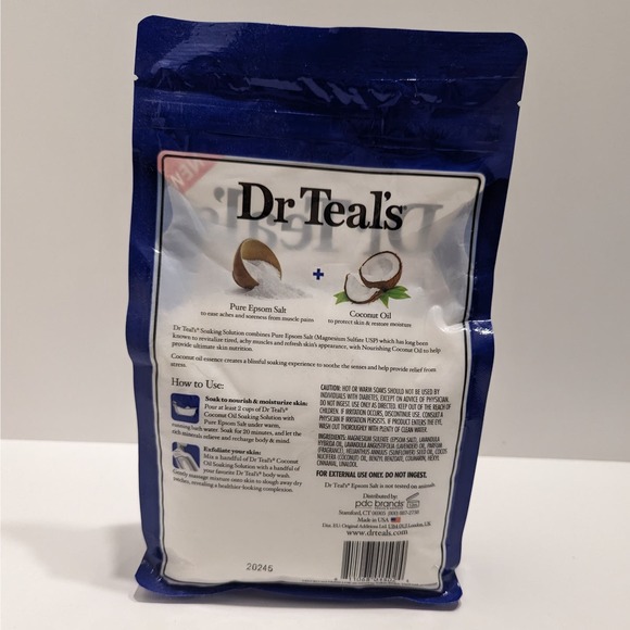 Dr Teals Pure Epsom Salt Soaking Solution, Coconut Oil (3lb Bag) – Relaxing - Picture 2 of 4